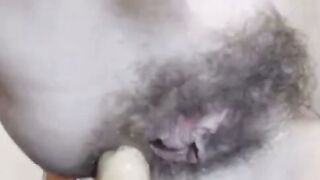 Hairy Amateur Girl Plays with Anal Hole on Webcam