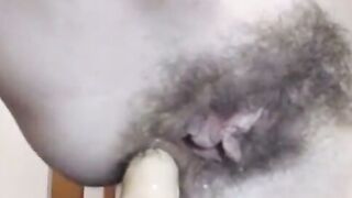 Hairy Amateur Girl Plays with Anal Hole on Webcam