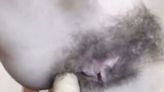 Hairy Amateur Girl Plays with Anal Hole on Webcam