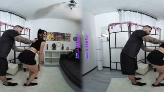 Debora Mancini VR POV: Tattooed Brunette Gets Her Tight Pussy Stretched Hard