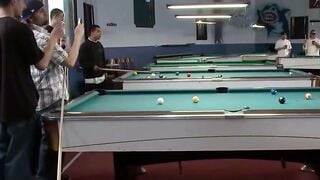 Bella Rossi Tied & Gangbanged on Pool Table into Outdoors Bar