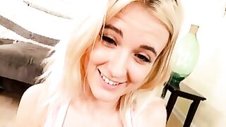 Nicole Nichols Sucks Cock With Both Hands For Sloppy Cumshot On Couch