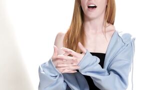 Madi Collins Skinny Redhead Fingered to Orgasm with Dildo