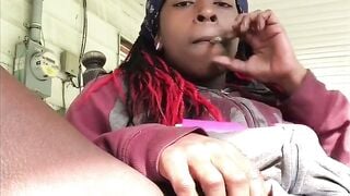 Black Girl Masturbates With Vibrator On Outdoor Webcam