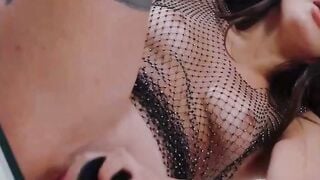 Martina Deepthroats Huge Cock in Tight Fishnets POV Sex