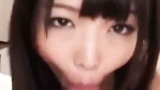 Asian Girl Deepthroats Cock in Amateur Threesome
