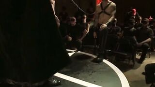 Chained Muscular Jason Miller Deepthroats Christian Wilde At Halloween Fetish Stage Party