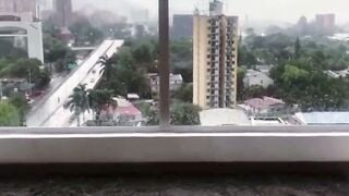 POV Roommate Roughly Fucked Against Apartment Window While Neighbor Watches