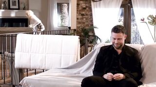 Slim Blonde Ivy Wolfe Deepthroats Realtor Client in Ebony Lingerie