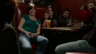 Gia DiMarco Sucks Cock in Public Bar Before Rope Bondage Gangbang