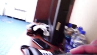 Redhead Geek Deepthroats Huge Black Cock In Hotel Room