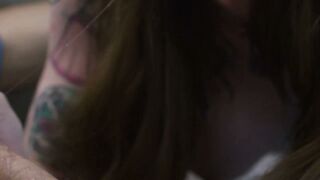 Gracie Jane Deepthroats Hunk Cliff Jensen's Cock in Rough Tattooed Trans Action