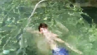 Gay Twink Jerks Big Cock After Pool Dip For Solo Cumshot