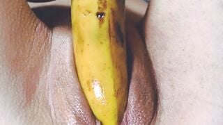 Asian Teen Masturbates with Banana on Webcam