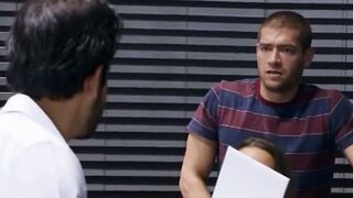Office Secretary Sucks Cock And Swallows Cum In Front Of Boss