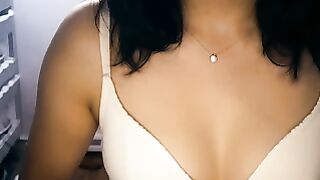 Turkish Webcam Girl Buse Sucks Cock in White Bra