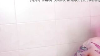 Inked Blonde Deepthroats Thick Dick POV Swallows Cum