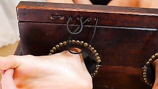 POV Tickling Hunk in Stocks: Blindfolded Gag & Soles