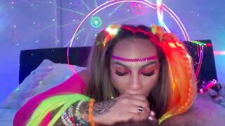 Essie Gotback Rides Cock in Pink Fishnet Bodysuit Until Cum Inside