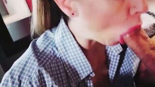 Amateur Teen Sucks Cock Until He Creampies Her Wet Pussy