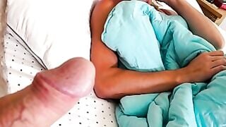 Sydney Hail Sucks Stepson's Huge Dick & Rides Him Tight On Bed