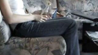 Amateur Euro Babe Fucks Her Pussy With A Bottle On Webcam
