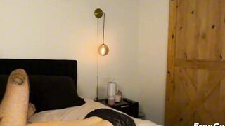 POV Tattooed Blonde Sucks Thick Cock And Licks Balls On Webcam