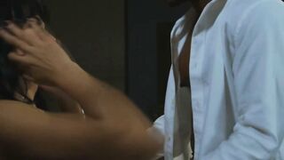 Tattooed Shemale Sucks Cock Then Bareback Anal Fuck on Office Desk