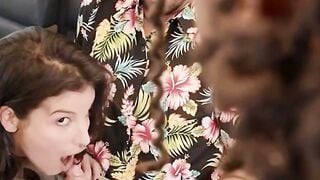 Hazel Grace & LaSirena69 Deepthroat Lucky's Dick On Plane