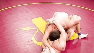 Muscular Gay Wrestling Jockstrap Mat Deep Blowjob Submission