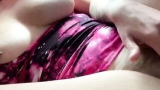 Tattooed Pink Hair Alt Girl Fingers Hairy Wet Pussy to Orgasm on Webcam