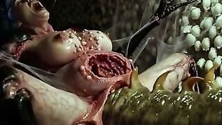Ai Alien Tentacle Impregnation & Mutated Twat Body Horror