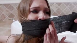 Ashley Lane Gagged & Shibari Bound for Hard Anal Threesome with Mona Wales