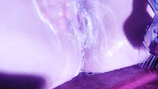BBW Shaves Hairy Pussy For Wet Lesbian Sex On Counter