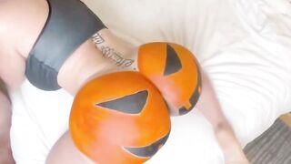 Raw Anal Banged Big Butt Halloween Pumpkin POV