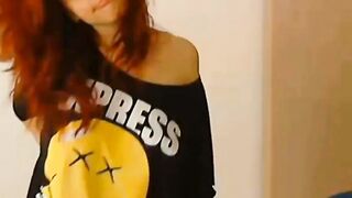 Redhead Amateur Webcam Girl With Big Tits Masturbates