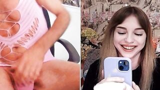 Sissy Michael Exposed In Torn Pink Bodysuit While Young Cam Girl Watches Webcam Humiliation