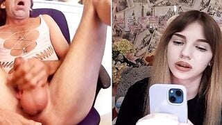 Sissy Michael Exposed In Torn Pink Bodysuit While Young Cam Girl Watches Webcam Humiliation
