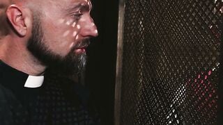 Adam Snow Bareback Anal Sex with Priest Lane Colten in Confessional
