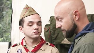 Scout Master Bareback Anal Fucks Petite Boy Scout in Tent