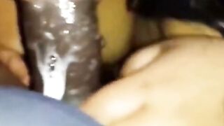 Amateur Ebony Sucks Big Black Dick on Webcam
