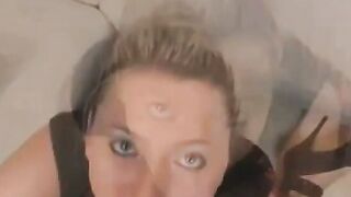 German Amateur Blonde Sucks Cock and Gets a Facial