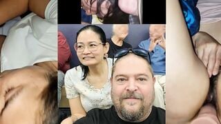 Chinese Ex-Wife Deepthroats & Shows Bushy Vagina