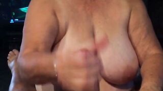 Big Titted Grandma Sucks Cock And Swallows POV Cumshot
