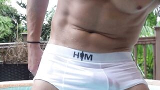 Jay Romero Solo Jacuzzi Masturbation & Rough Dick Cum Shot