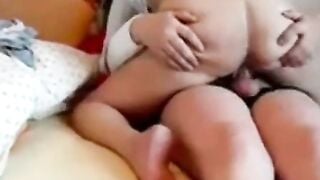 Amateur Granny Cowgirl Creampie on Homemade German Cam