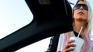 German Amateur Blonde Picked Up and Fucked Hard in Car