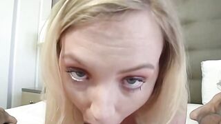 Passionate Blonde Blows Penis And Fucks Her Soak Snatch