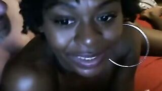 Big-Titted Black Girl Loves White Cocks on Cam
