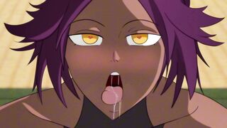 Ebony cartoon hottie gets her phat ass pounded on tatami
